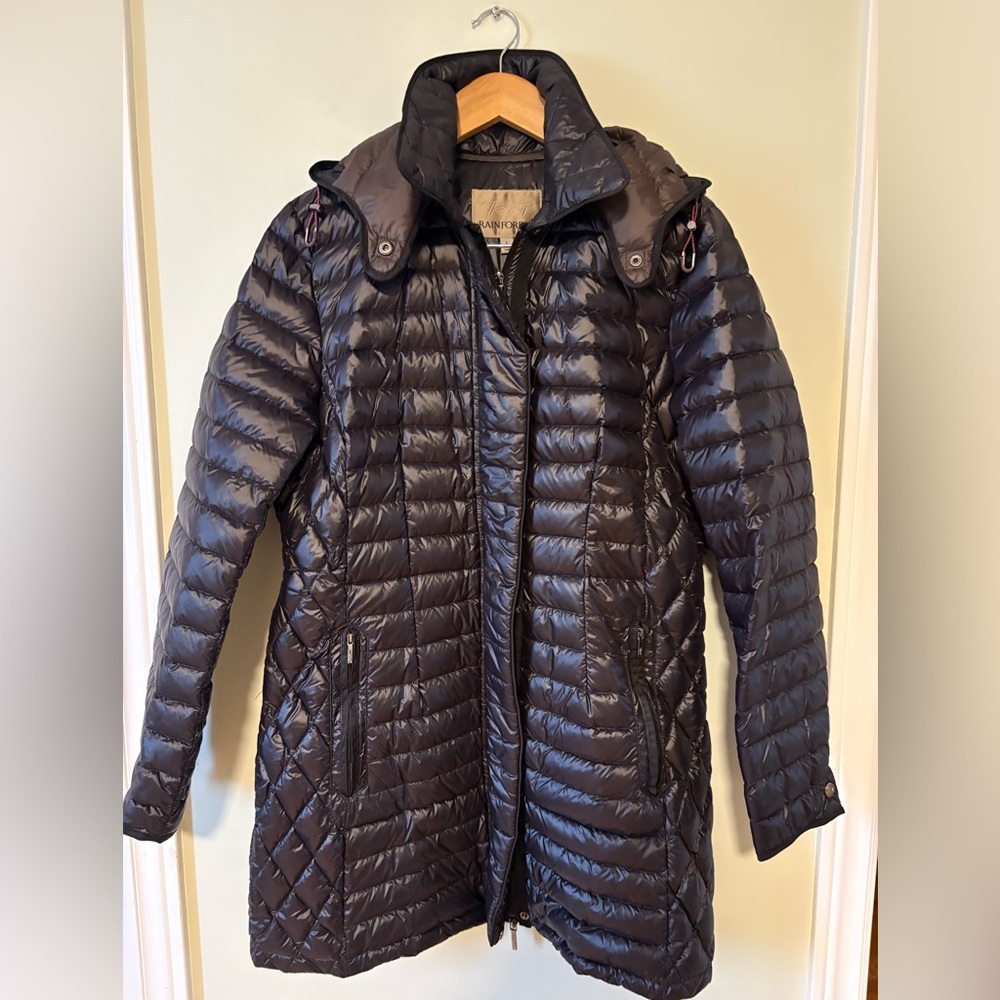 RAINFOREST Women's Blackish Dark Purple Down Puffer Jacket M